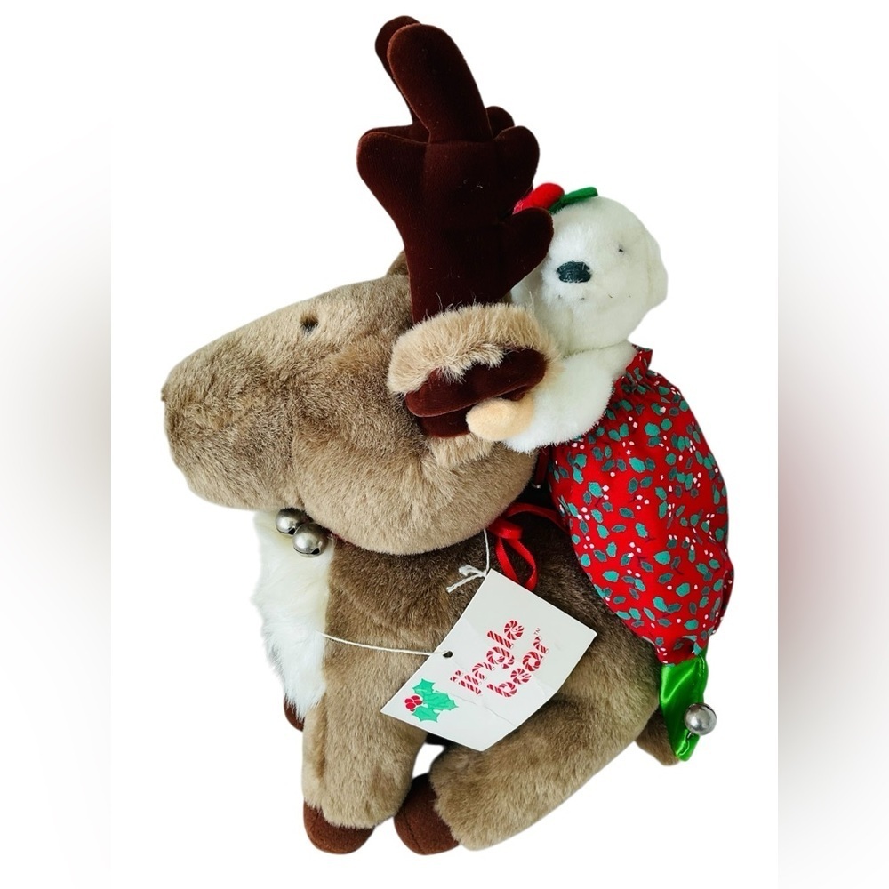 North American Bear Co 1986 Plush Reindeer Jingle Bear Christmas NEW WITH TAGS